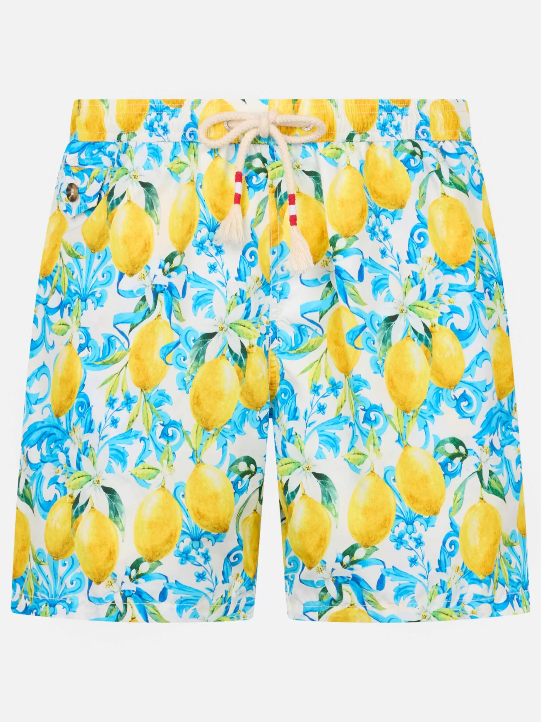 MC2 Saint Barth Bedruckte Badeshorts | Der Leichte Stoff^Herren-Badeshorts Lighting 70 aus leichtem Stoff mit Majolika-Print