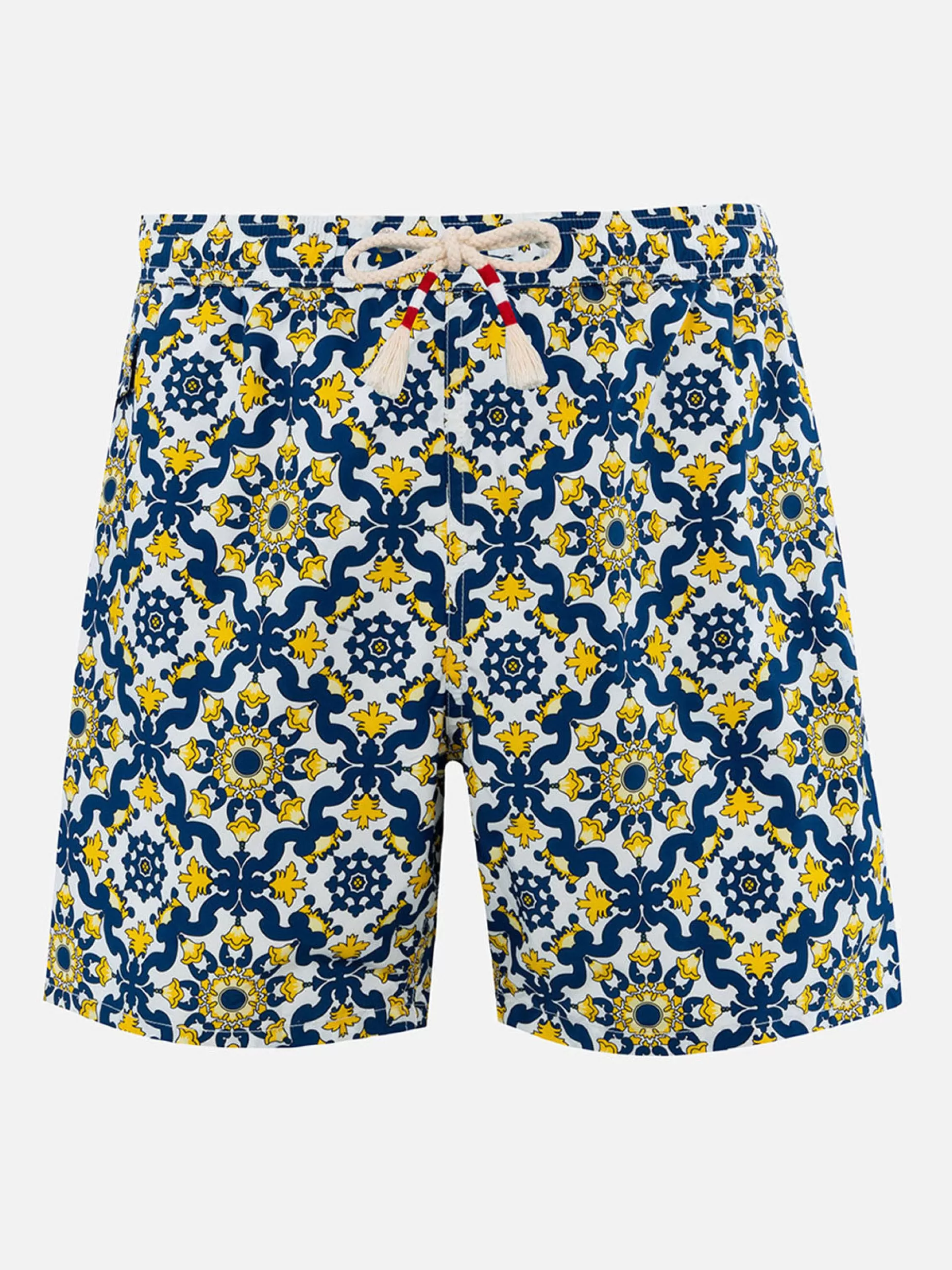 MC2 Saint Barth Bedruckte Badeshorts | Der Leichte Stoff^Herren-Badeshorts Lighting 70 aus leichtem Stoff mit Majolika-Print