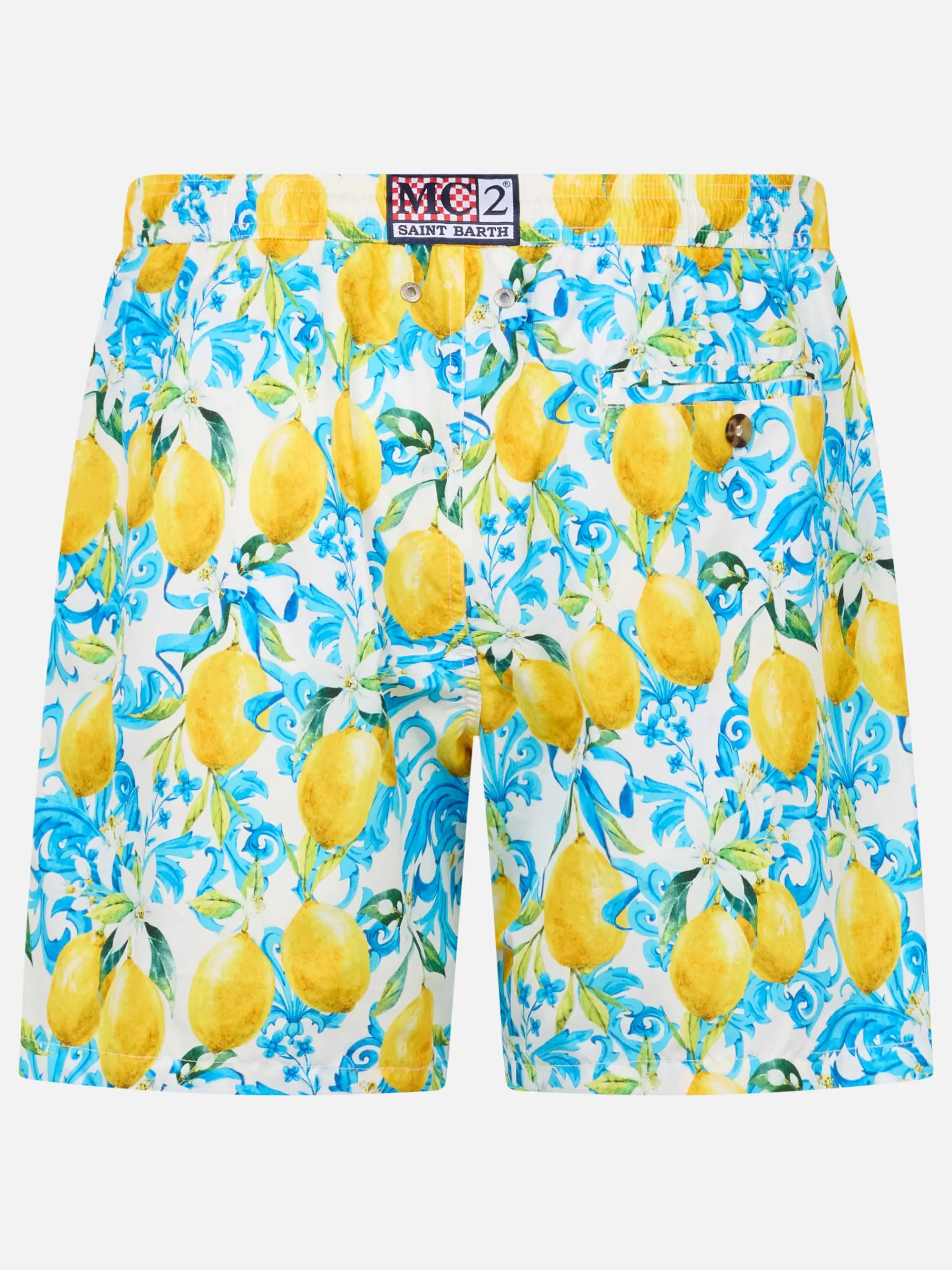 MC2 Saint Barth Bedruckte Badeshorts | Der Leichte Stoff^Herren-Badeshorts Lighting 70 aus leichtem Stoff mit Majolika-Print