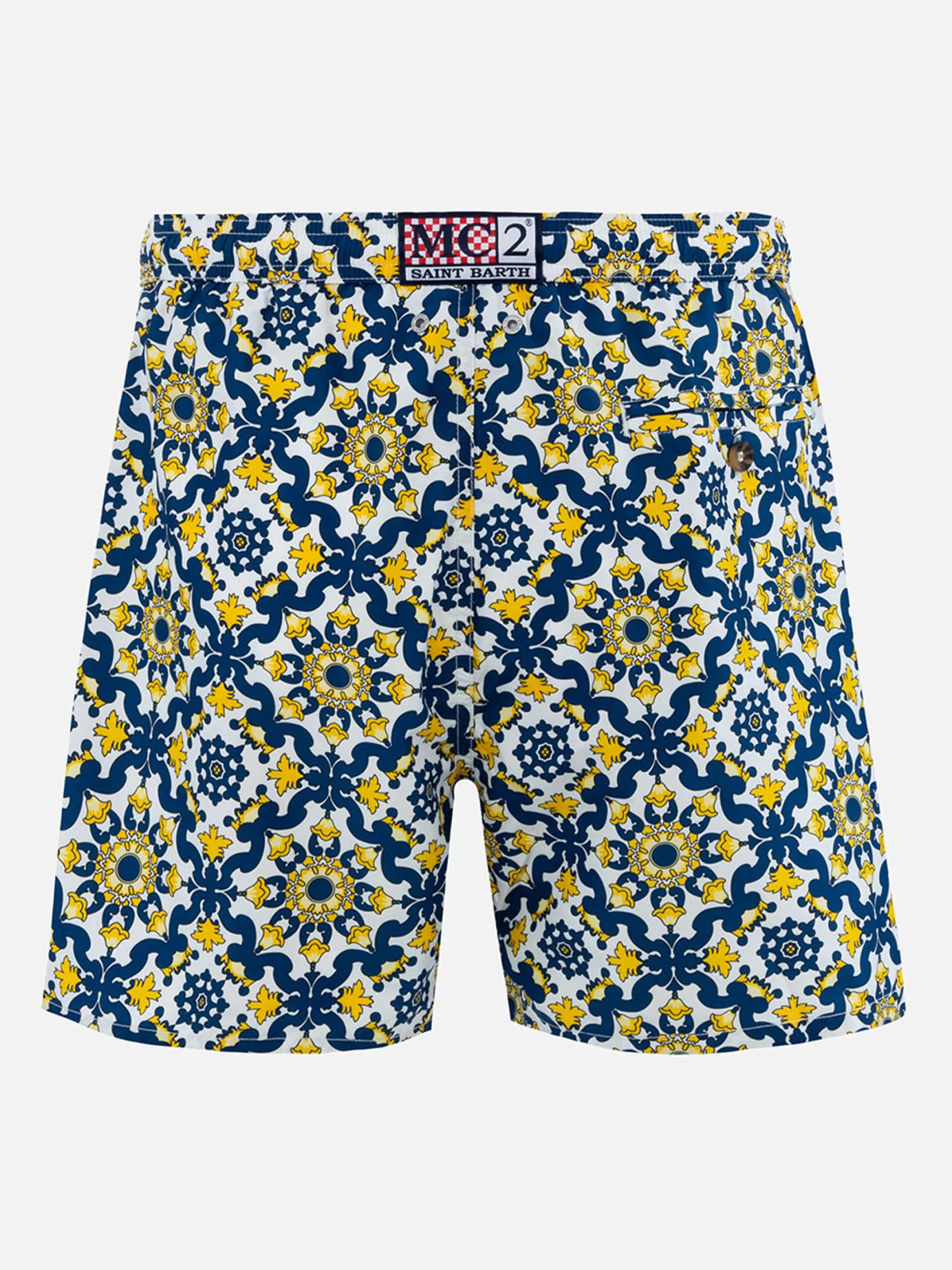 MC2 Saint Barth Bedruckte Badeshorts | Der Leichte Stoff^Herren-Badeshorts Lighting 70 aus leichtem Stoff mit Majolika-Print